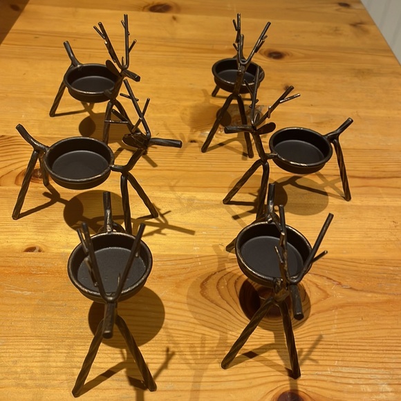 Reindeer candle holders (1 set off 6), Copper Brown Color, New Condition. - Picture 5 of 5